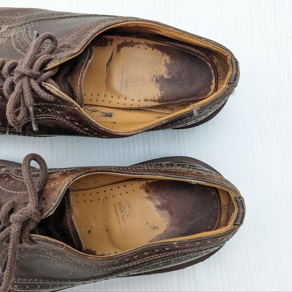 DOC MARTENS 3989 Vintage MIE brown wingtip brogue chunky loafers - Picture 6 of 15